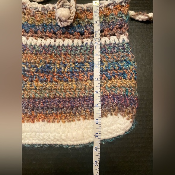 Handmade Crochet 11” Crossbody Bag Purse Boho - Picture 7 of 7